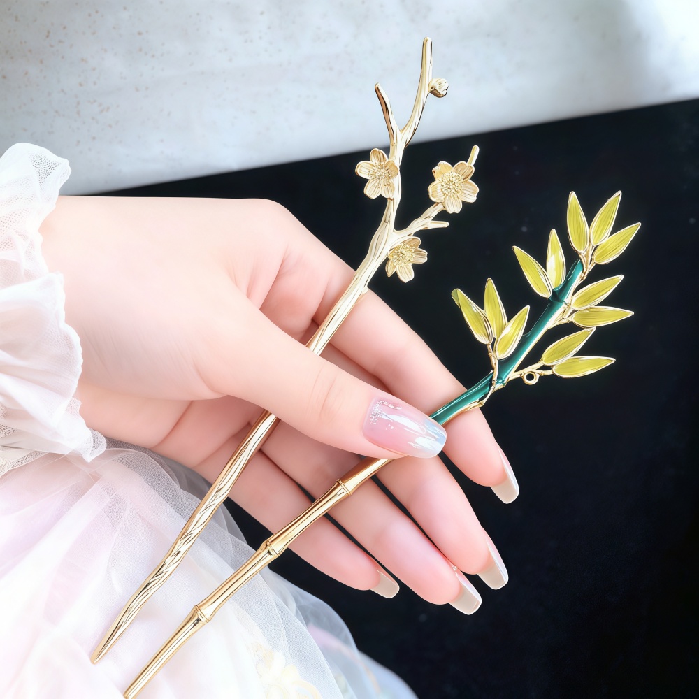 Hanbok Hair Pin - Эмалевая заколка-шпилька для волос из сплава,